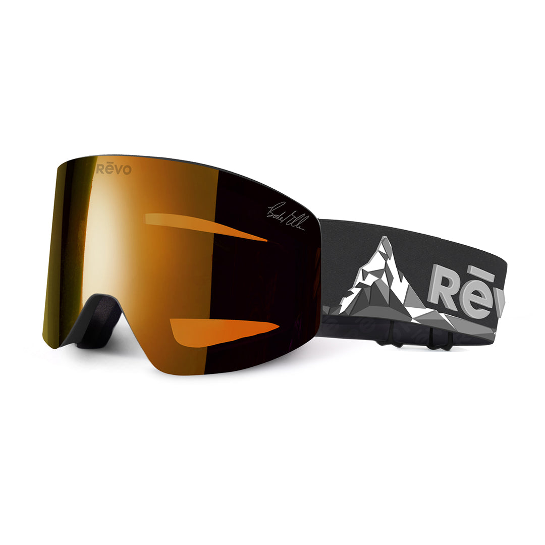 Revo Whiteout Number 6 Bode Miller Photochromic Ski Snowboard Goggles Black Orange Lens