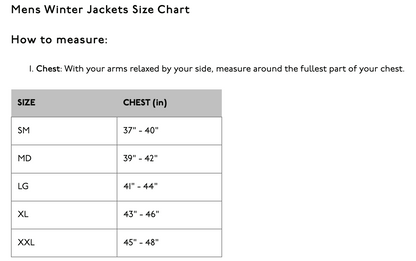 O'neill Mens Winter Snow Jacket Size Chart