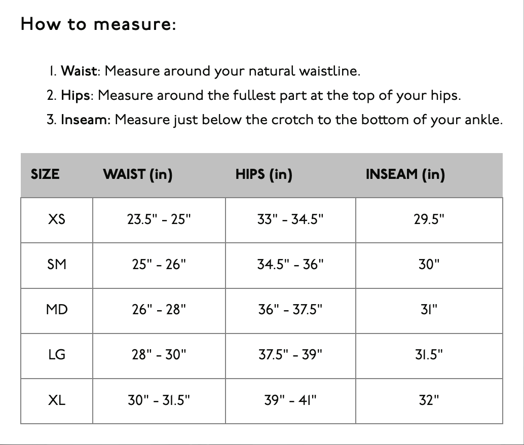 Oneill womens snow winter pant size chart