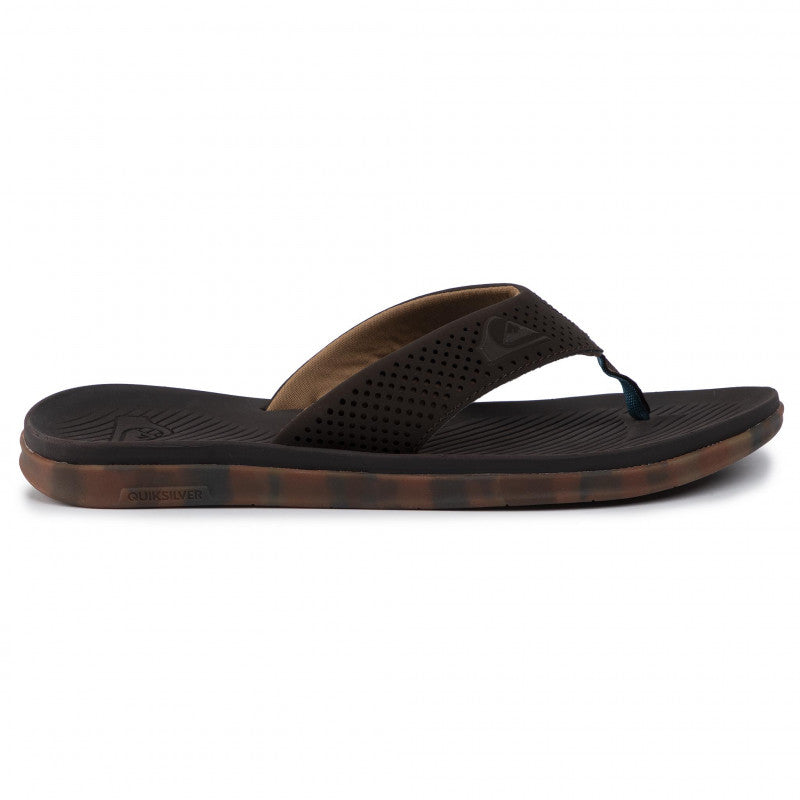 Qiuiksilver Men's Haleiwa Plus Flip Flop Sandals Brown Brown Brown Side