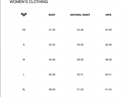 Roxy Women's Size Guide