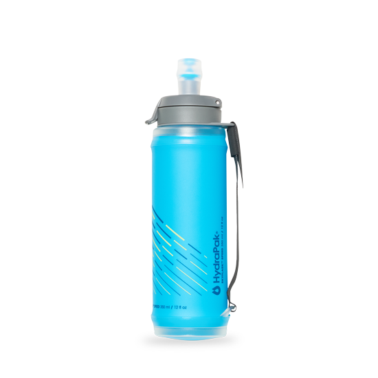 HydraPak Sky Flask Speed 350 ml collapsible water bottle Malibu blue back
