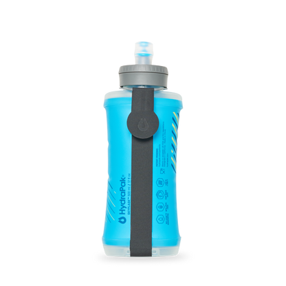 HydraPak SkyFlask 500 ml Collapsible Water Bottle Malibu Blue Strap Side