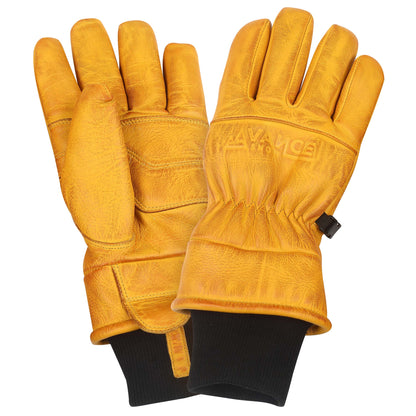 Vance Snow Mens Womens Unisex Goatskin Leather Insulated Winter Ski and Snowboard Gloves Tan Yellow Main