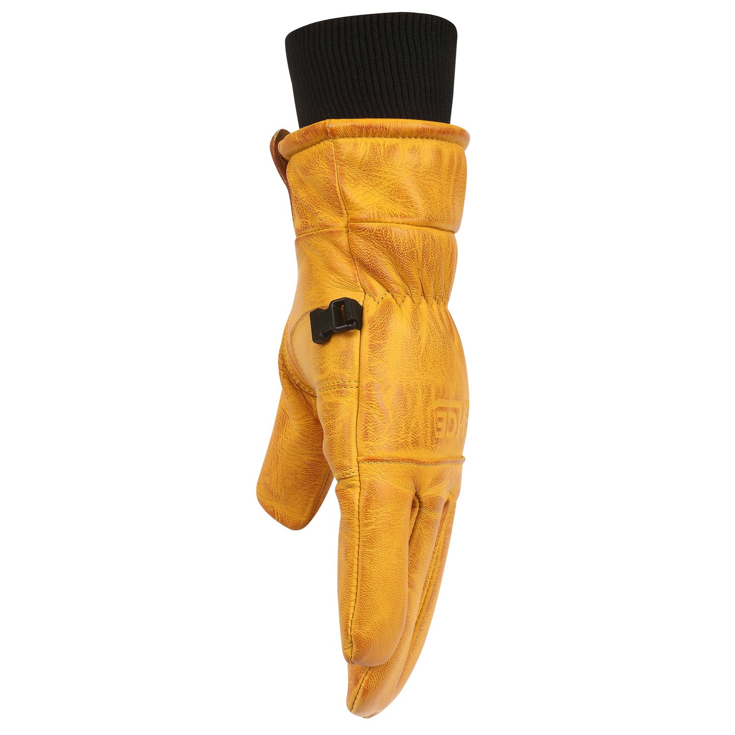 Vance Snow Mens Womens Unisex Goatskin Leather Insulated Winter Ski and Snowboard Gloves Tan Yellow Pinky Side