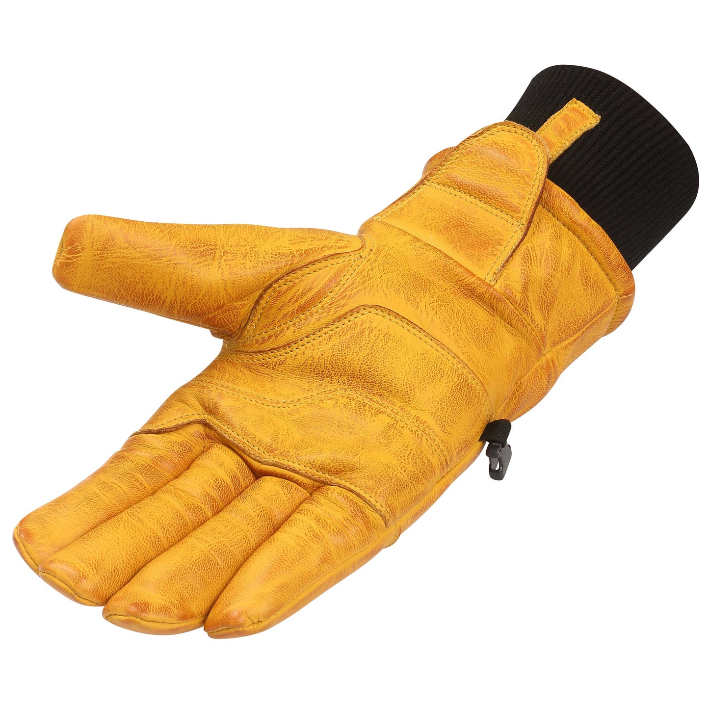 Vance Snow Mens Womens Unisex Goatskin Leather Insulated Winter Ski and Snowboard Gloves Tan Yellow Palm Pinky Side