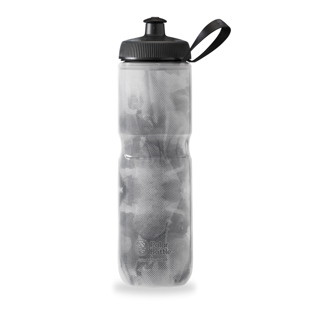 Polar Bottle Sport Insulated Fly Dye Water Bottle Monochrome Silver Black 24 oz