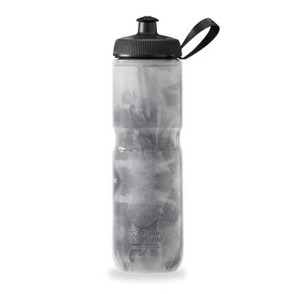 Polar Bottle Sport Insulated Fly Dye Water Bottle Monochrome Silver Black 24 oz