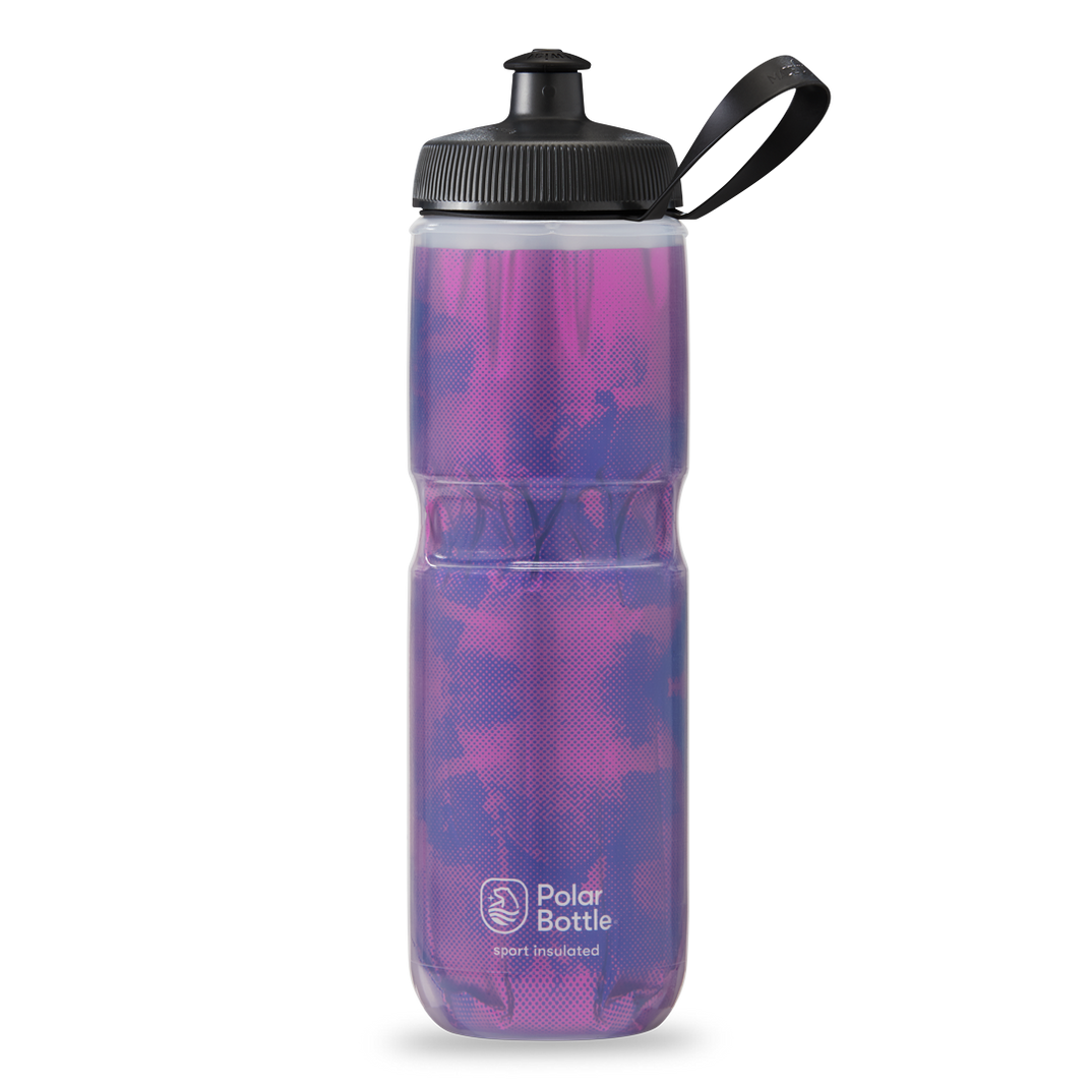 Polar Bottle Sport Insulated Fly Dye Water Bottle Black berry purple pink 24 oz