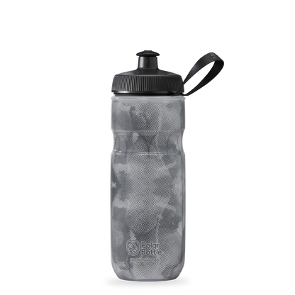 Polar Bottle Sport Insulated Fly Dye 20 oz water bottle monochrome silver black