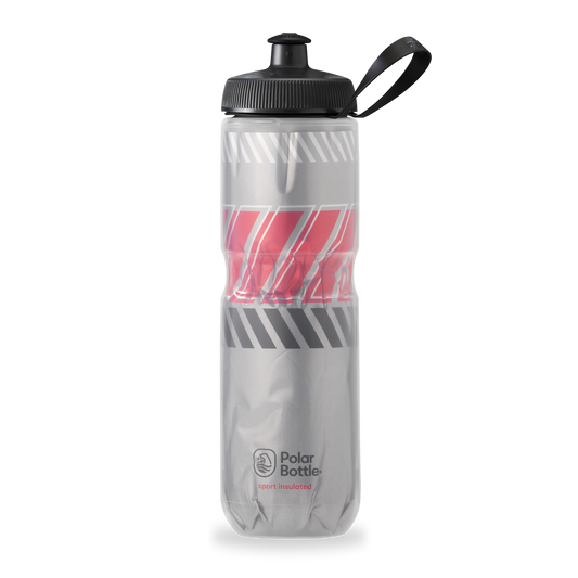 Polar Bottle Sport Insulated 24 ounce water bottle tempo racing red silver