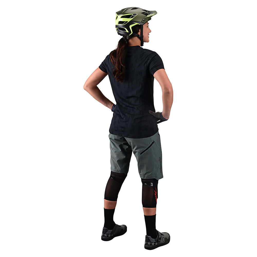 Troy Lee Designs Womens Lilium SS Mountain Bike Jersey Jacquard Black Back Model