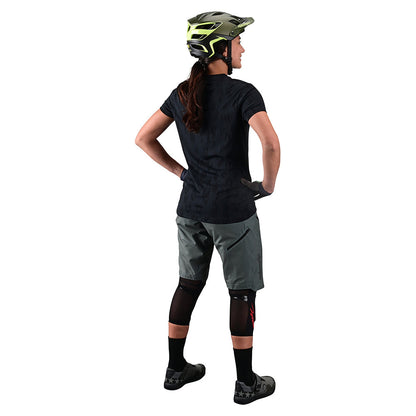 Troy Lee Designs Womens Lilium SS Mountain Bike Jersey Jacquard Black Back Model