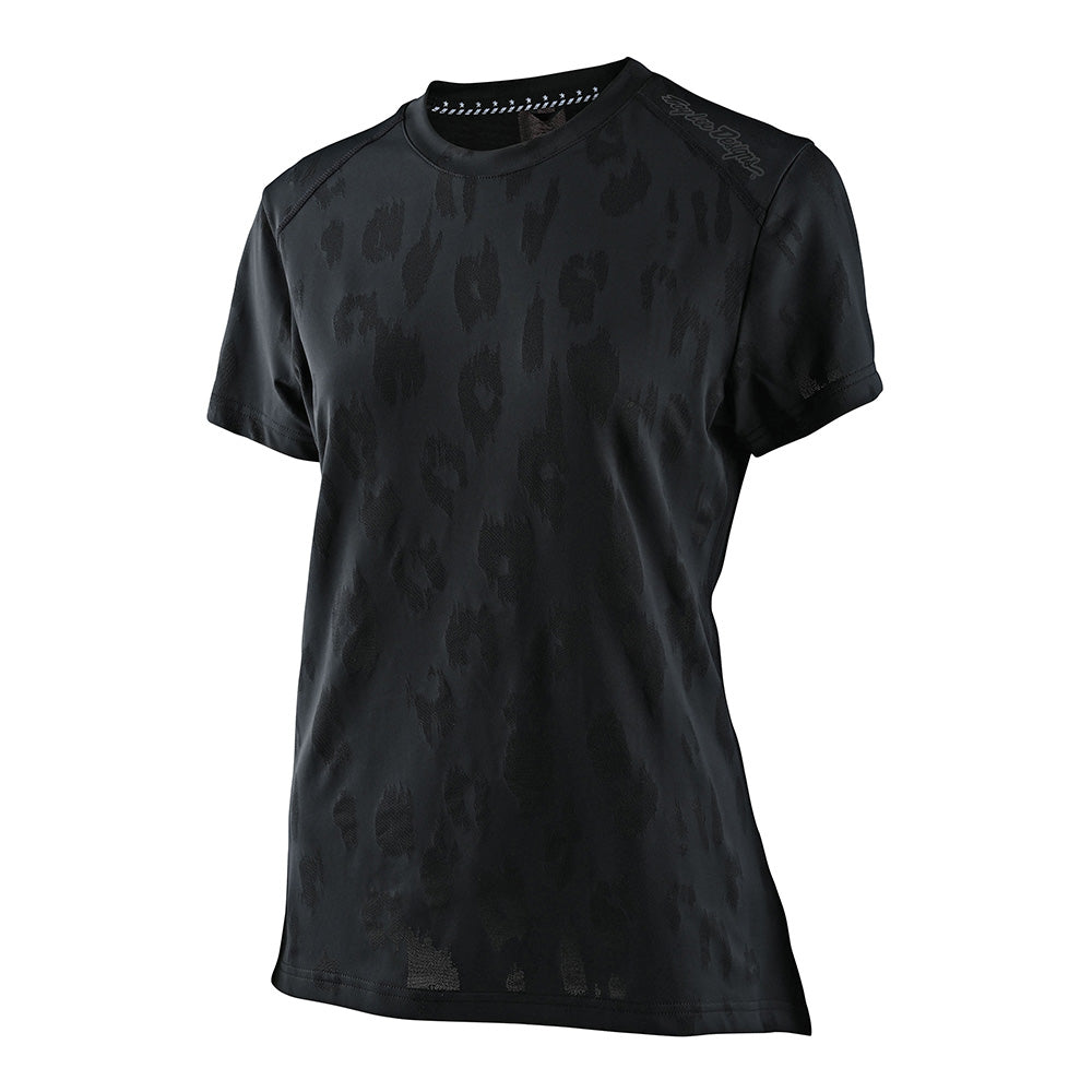 Troy Lee Designs Womens Lilium Short Sleeve Mountain Bike Jersey Jacquard Black Front