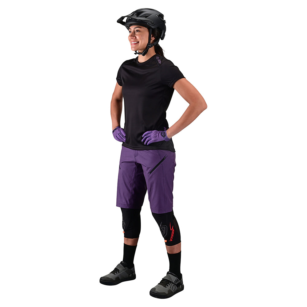 Troy Lee Designs Womans Lilium SS Mountain Bike Jersey Black Front Side Model