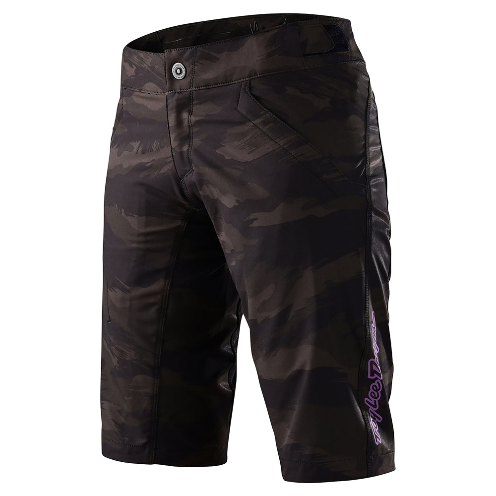 Troy Lee Designs Women's Mischief Short with Padded Liner Brushed Camo Army Front