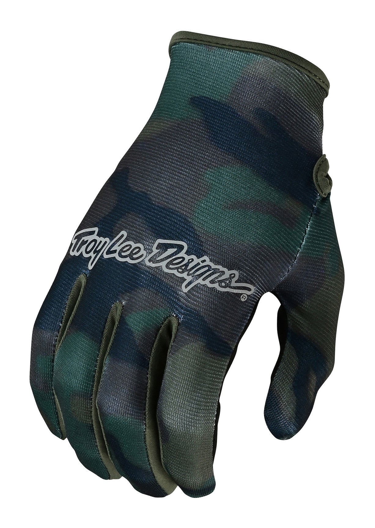 Troy Lee Designs Flowline Glove Brushed Camo Army Top Knuckle Side