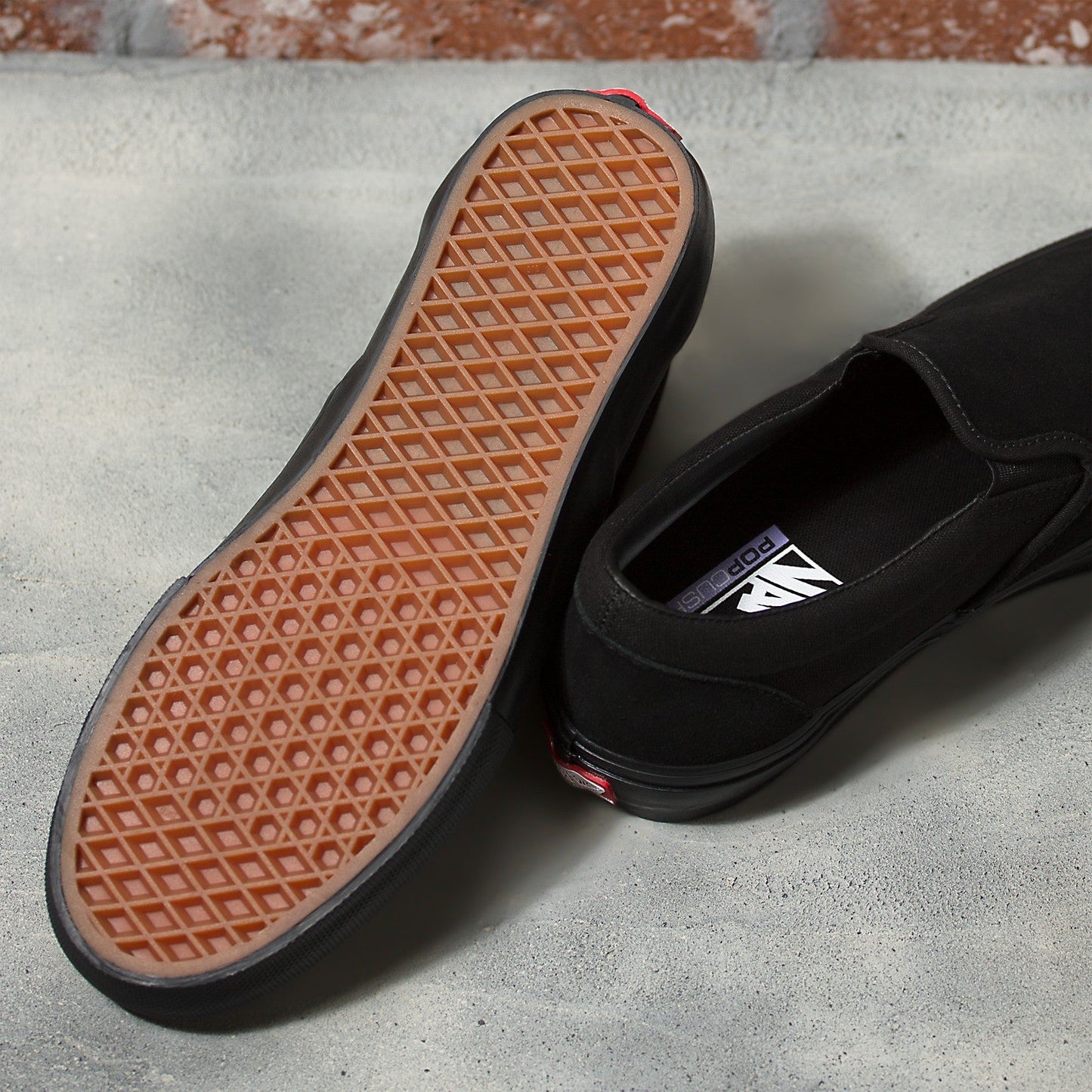 VANS Skate Slip-On Black Black Bottom Sole