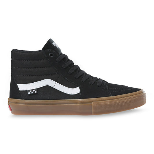 Vans Unisex Mens Womens Skate Sk8-Hi High Top Skateboarding Shoes Black/White/Gum Side Profile