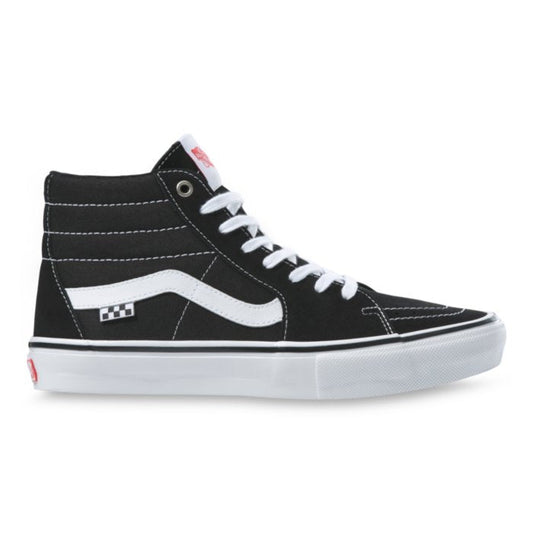 VANS Skate Sk8-Hi Black White Skateboard Shoe Profile Side