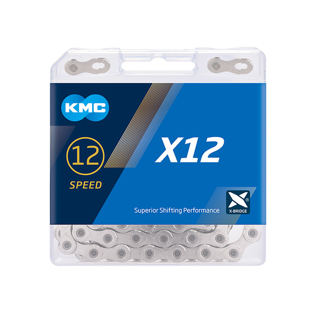 KMC X12 12-Speed MTB Bicycle Chain 126 Links Silver