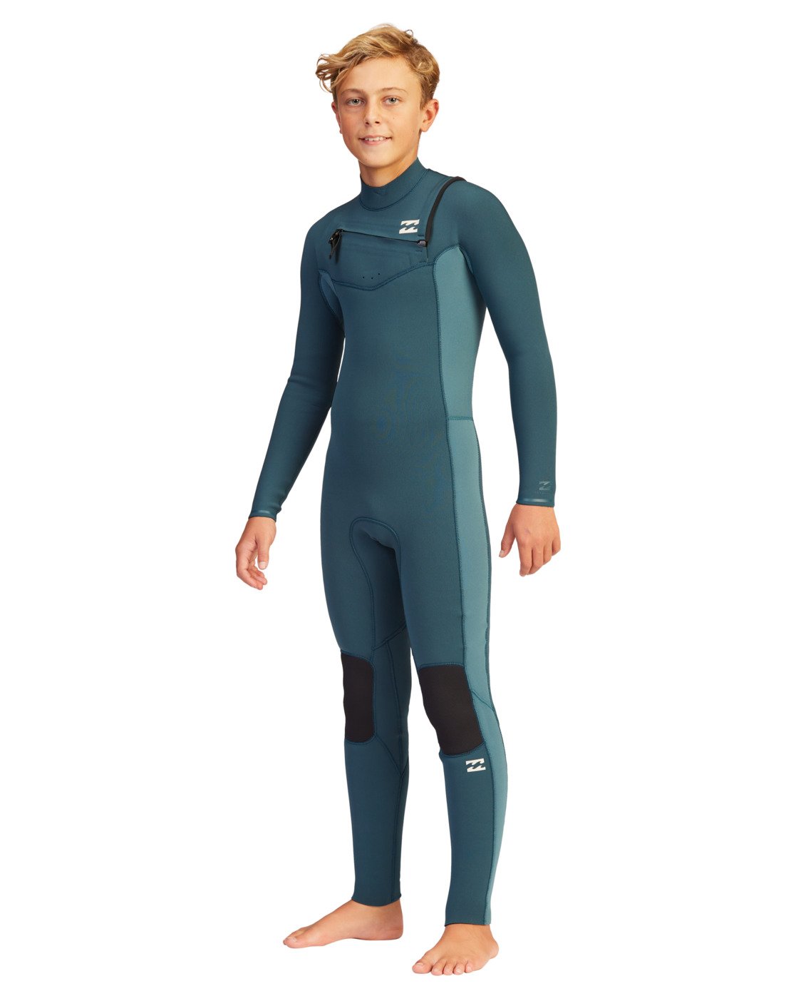 Billabong Boy's Youth 3/2mm Revolution Chest Zip Full Wetsuit Deep Blue Main