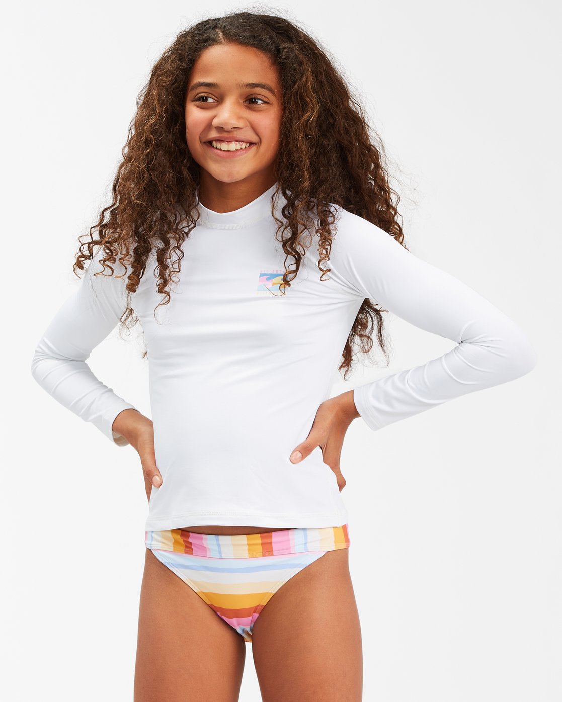 Billabong Girl's Core Surfdaze LS Rash Guard White Front