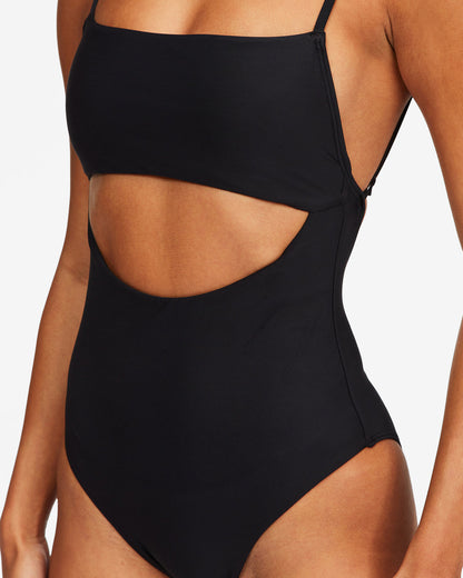 Billabong Sol Searcher One Piece Black Pebble Front Cut Out