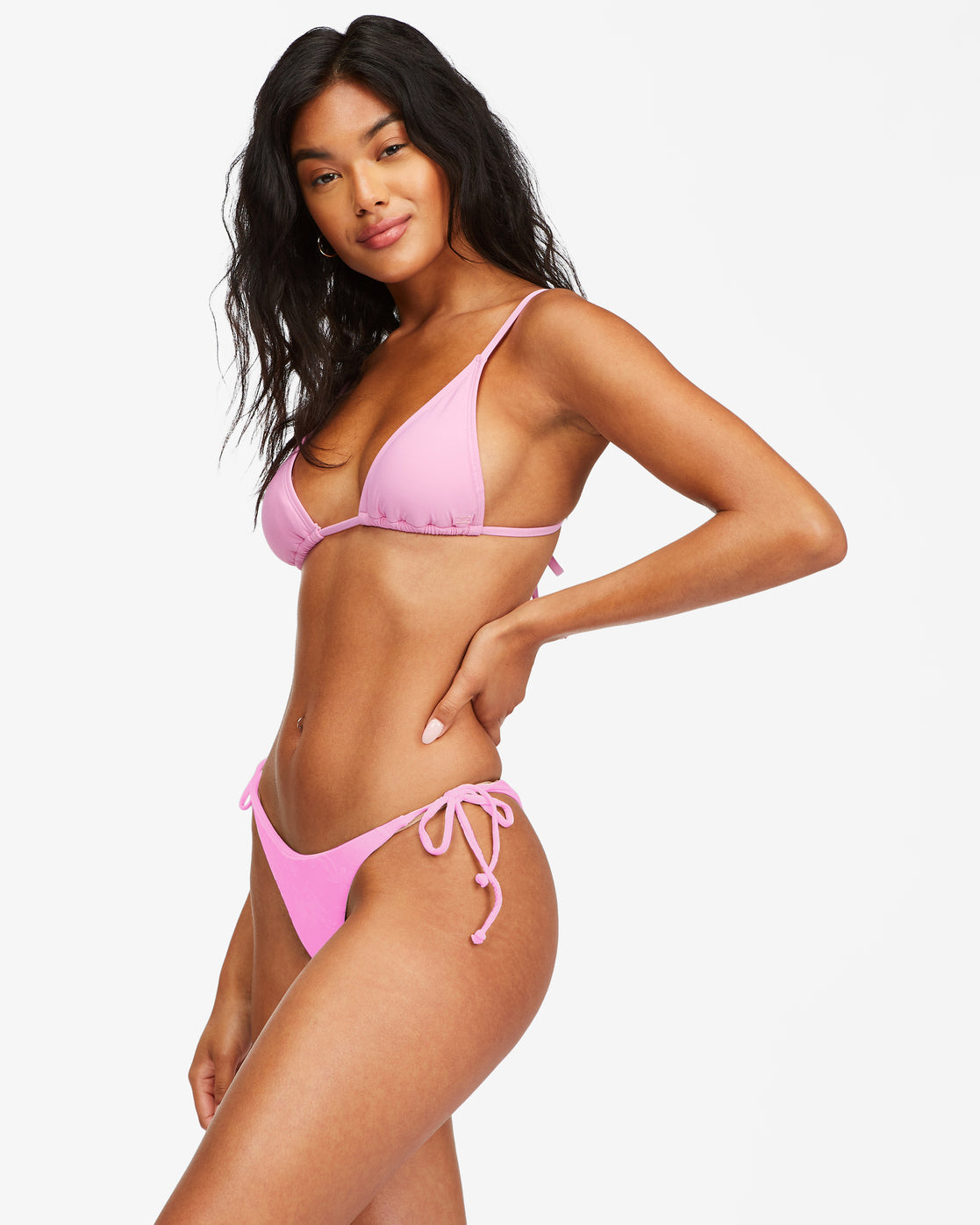 Billabong Womens womans ladies juniors sol searcher triangle bikini swimsuit top paradise pink side