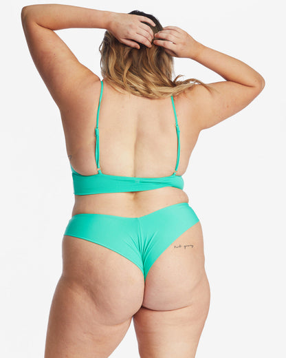 Billabong Sol Searcher Fiji Bikini Bottom Tropical Green Back; XL | Aubrey is wearing a size XL has a 40" bust, 37" waist, and 46.5" hips