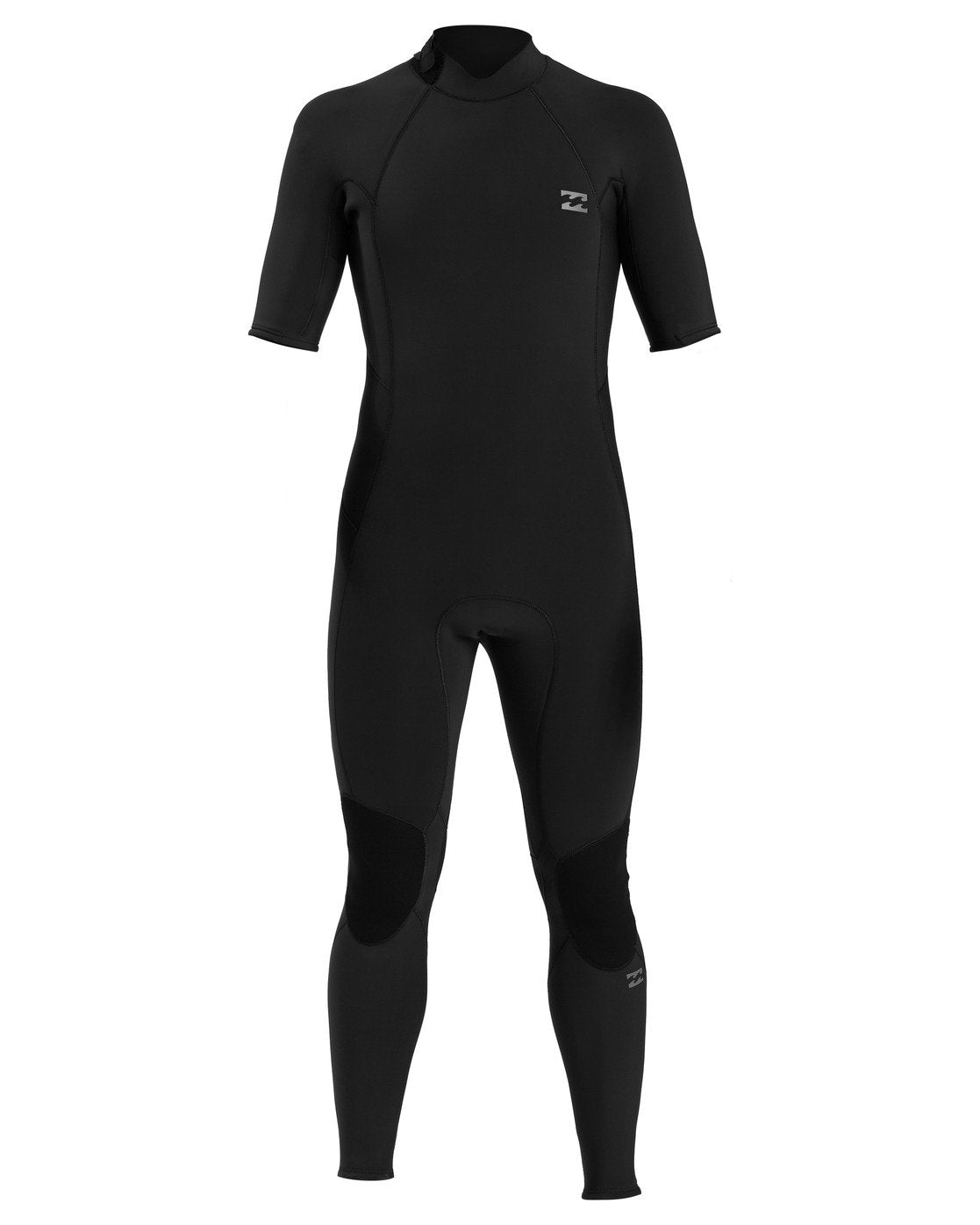 Billabong 2/2mm Absolute Back Zip Short Sleeve Flatlock Full Wetsuit Black Front