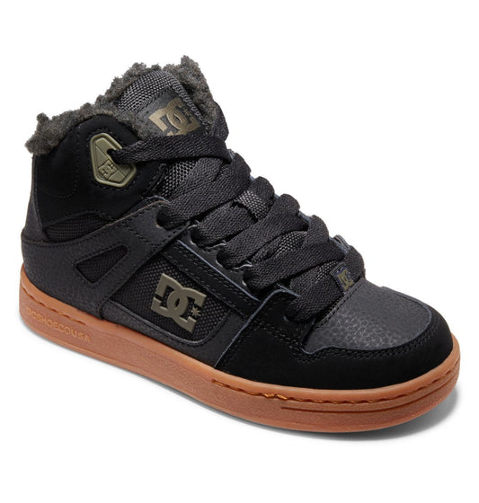 DC Kid's Pure High Top Winterized Shoes Black Olive