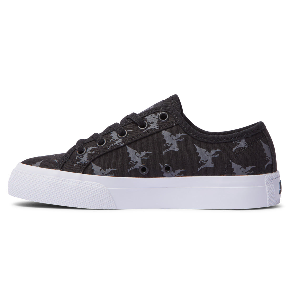 Kid's DC x Black Sabbath Manual Shoes Black Black Grey Profile Side