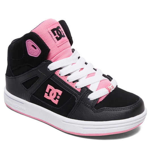 DC Youth Pure High Top Shoes Black Pink