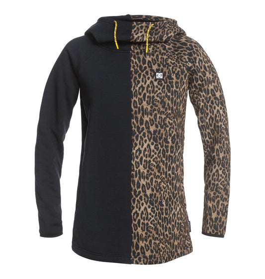 DC Shoes Women's Salem Technical Fleece Hoodie Leopard Fade Black Front