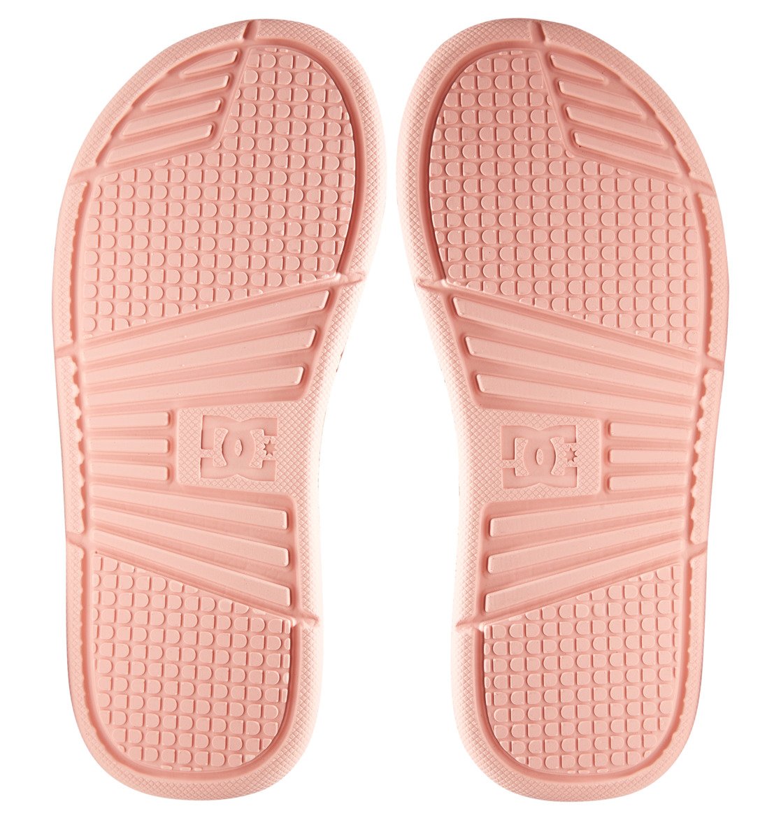 DC Shoes Women's Ladies Bolsa Slide Pink White Slip On Slipper Sandal Bottom Sole