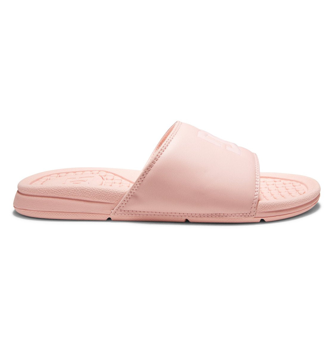 DC Shoes Women's Ladies Bolsa Slide Pink White Slip On Slipper Sandal Side