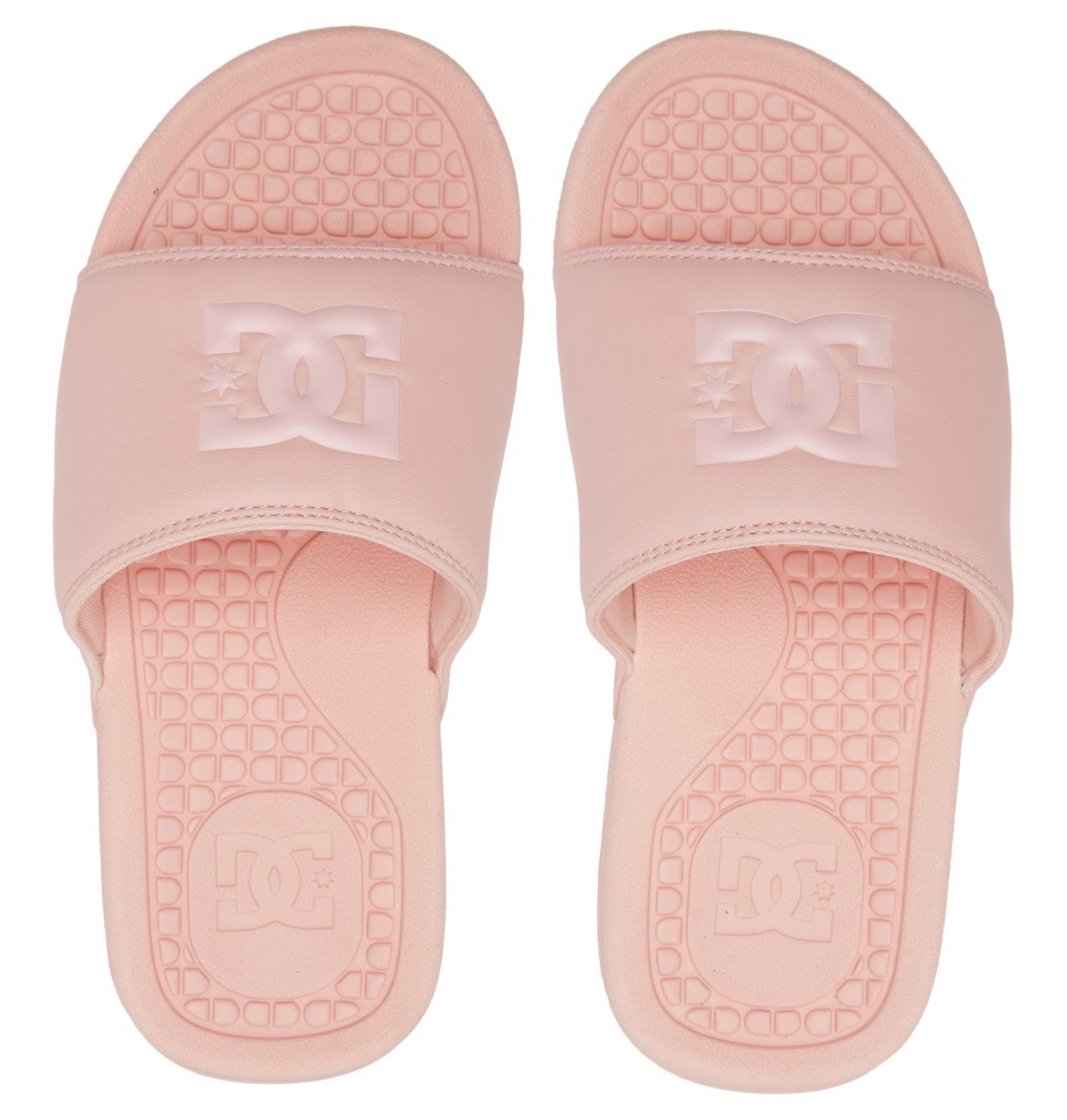 DC Shoes Women's Ladies Bolsa Slide Pink White Slip On Slipper Sandal Top