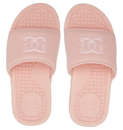 DC Shoes Women's Ladies Bolsa Slide Pink White Slip On Slipper Sandal Top