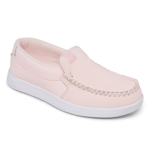 DC Shoes Women's Villain Slip-On Moccasin Light Weight Slipper Shoes Light Pink White Main