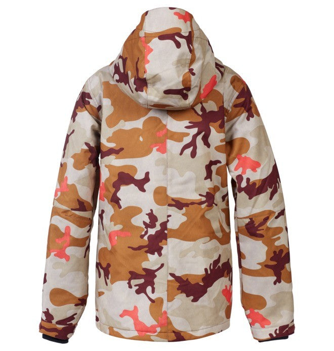 DC Shoes Ladies Liberate Jacket 15K Waterproof Ski Snowboard Jacket Woodland Camouflage Overcast Back