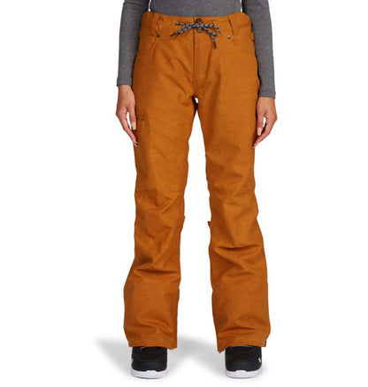 DC Shoes Ladies Viva Pant 15K Waterproof Ski and Snowboard Pants Cathay Spice Brown Front