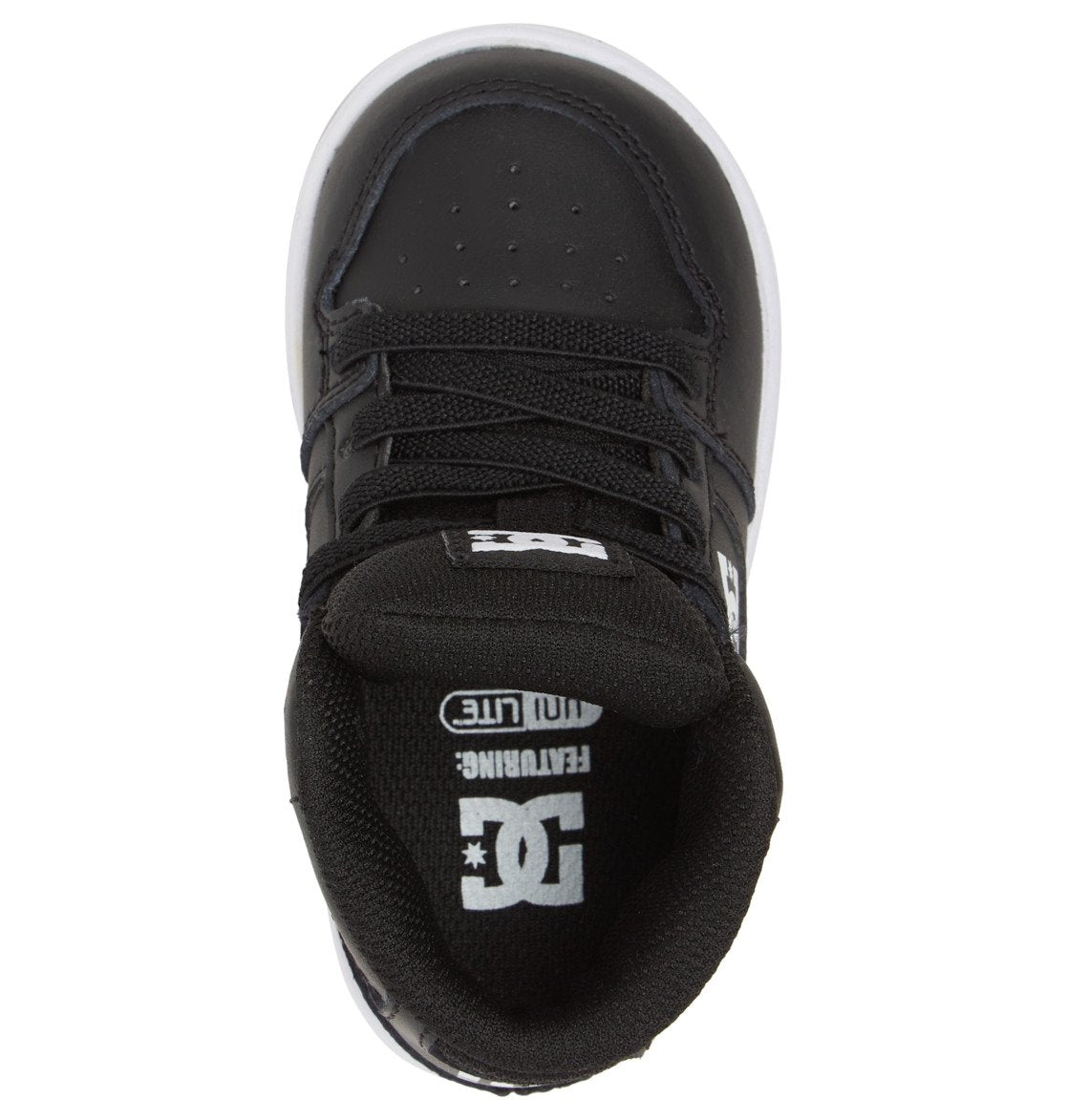 DC Shoes Toddlers Little Kids Pure High Top Elastic Lace Slip On Shoes Black/White Top