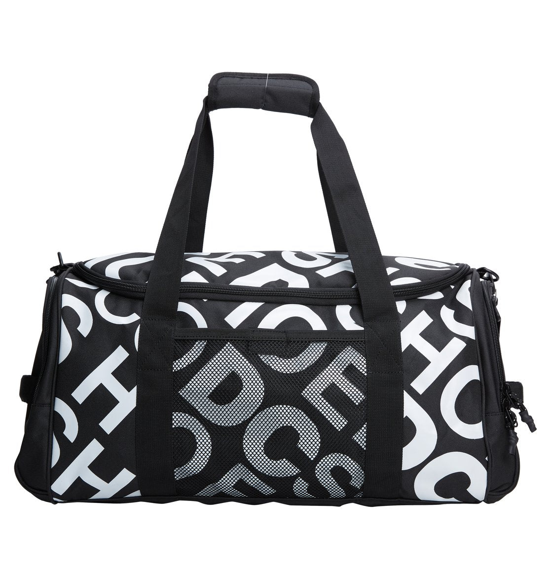 DC 37 Liter Emlay Duffle Duffel Gear Bag Black/White Logo All over print Main