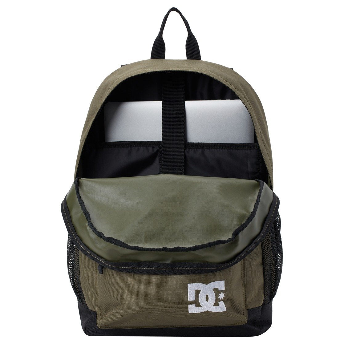 DC Backsider Seasonal 18.5L Backpack Ivy Green Front Open Laptop Sleeve