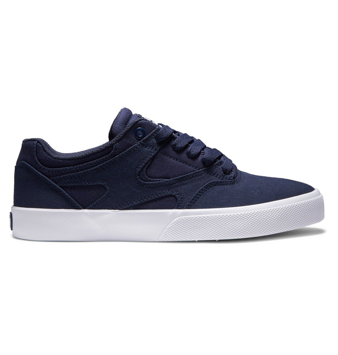 DC Kalis Vulc Shoes Navy Blue White Gray Side