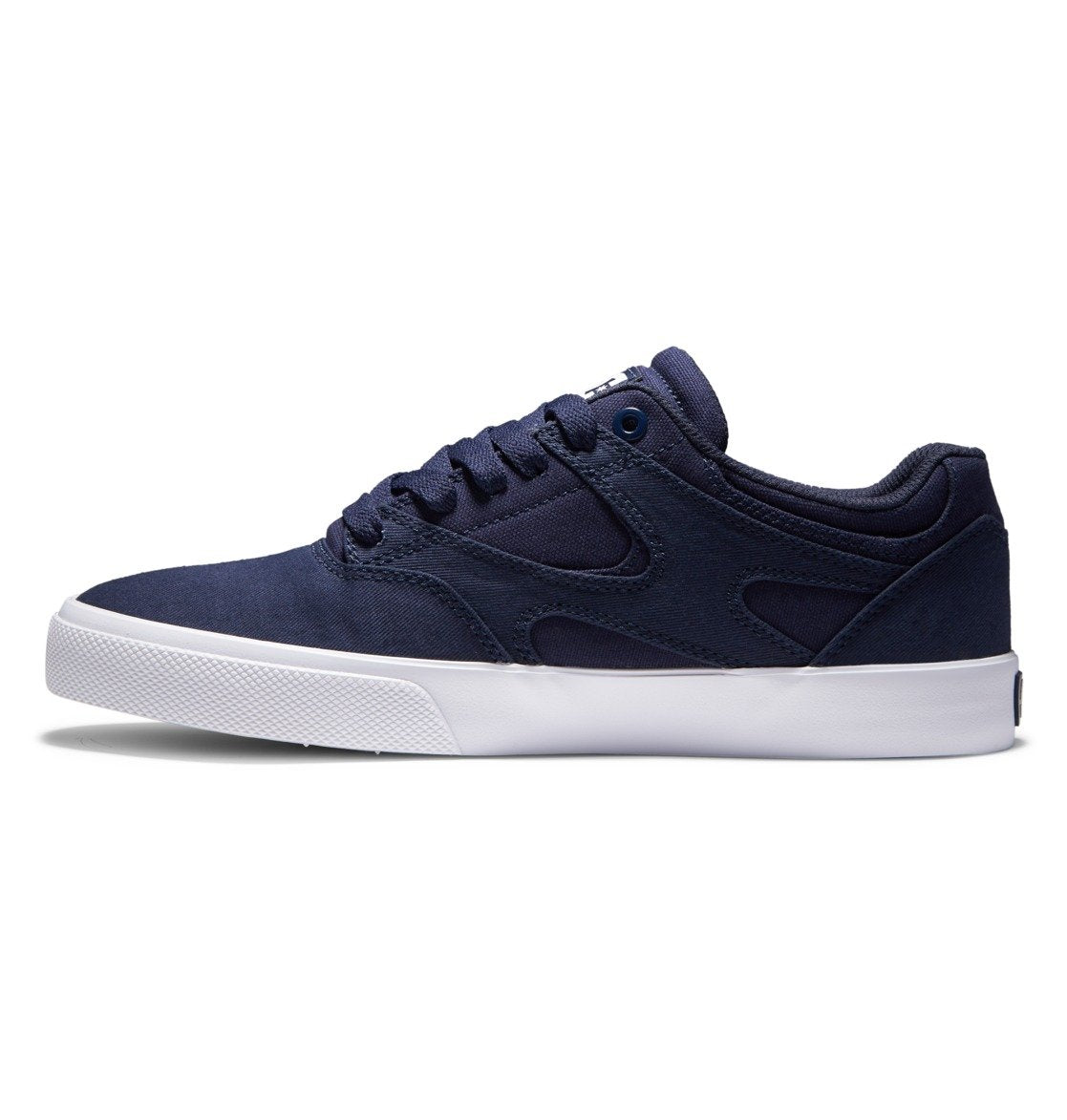 DC Kalis Vulc Shoes Navy Blue White Gray Side