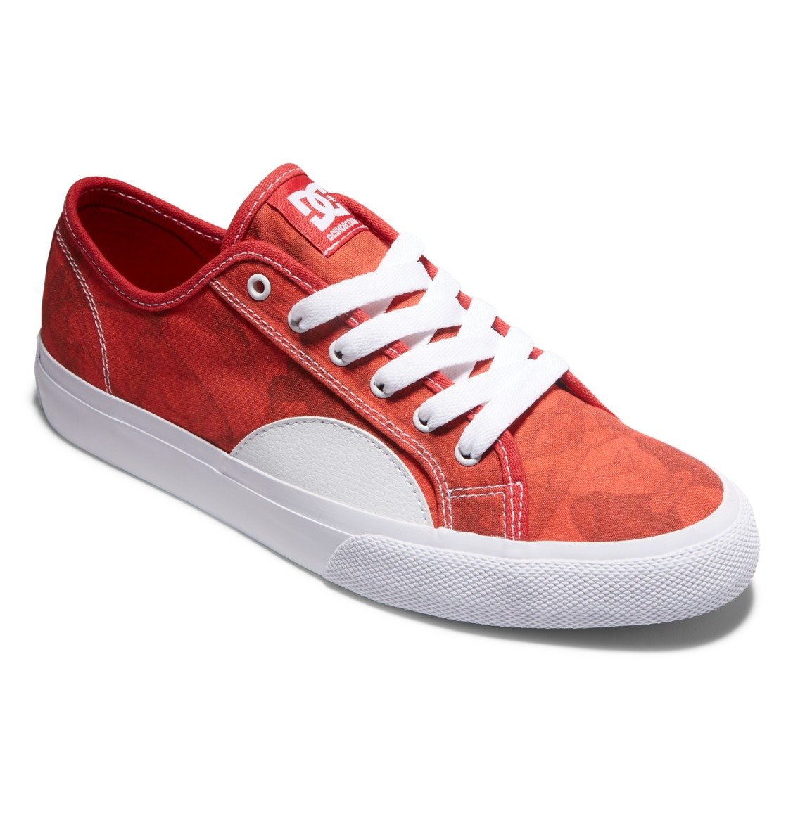 DC Manual S Evan Skateboarding Shoe Red White Front