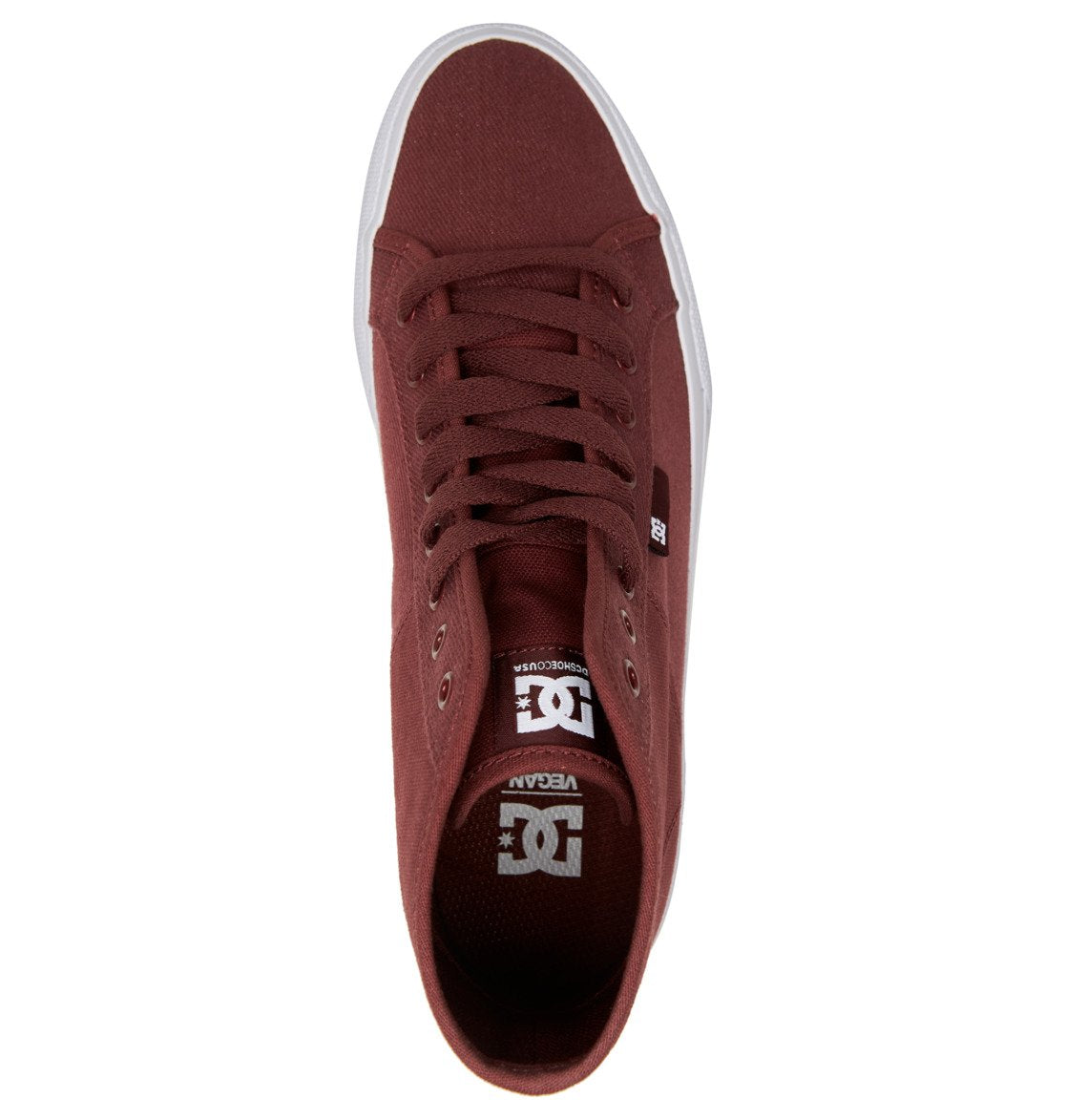 DC Manual High Top Textile SE Shoes Maroon Top