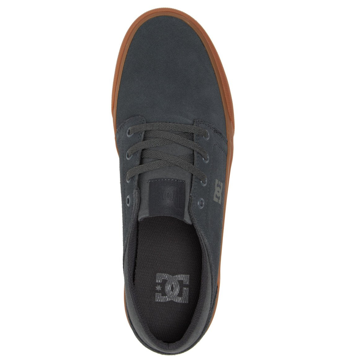 DC Trase Suede Shoes Grey Gum Gray Top